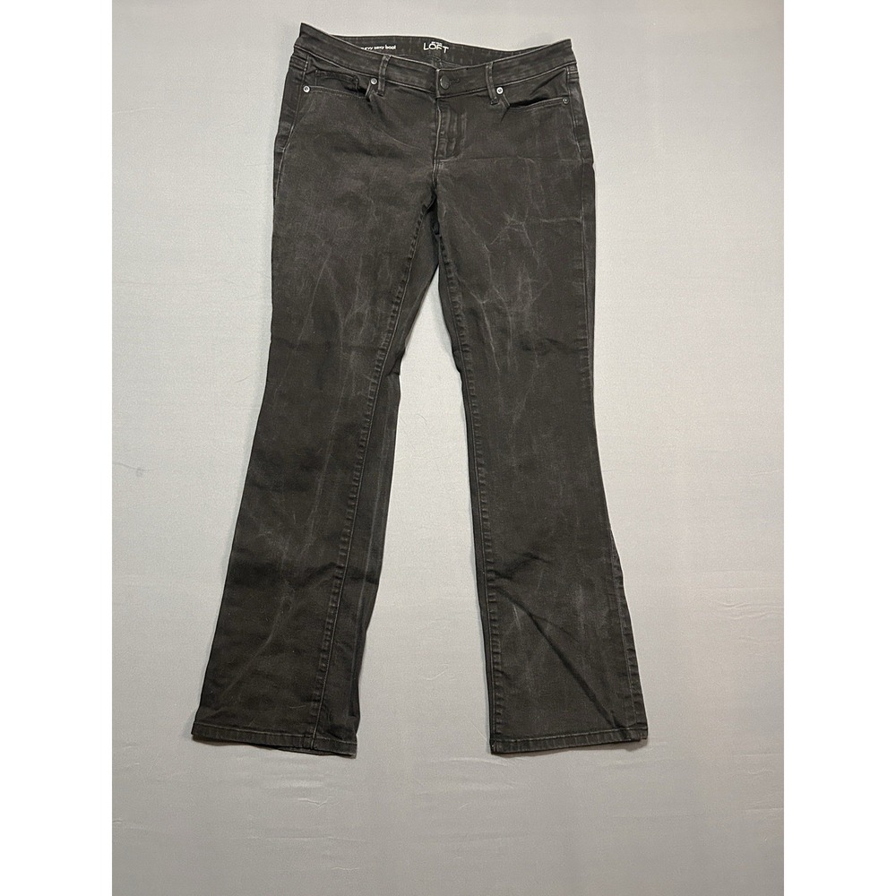 LOFT Curvy Sexy Boot Black Bootcut Jeans Women's Size 31/12 Stretch Denim
